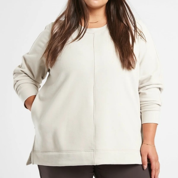 Athleta Tops - Athleta Retroplush Crewneck Sweatshirt 3X Abalone Gray